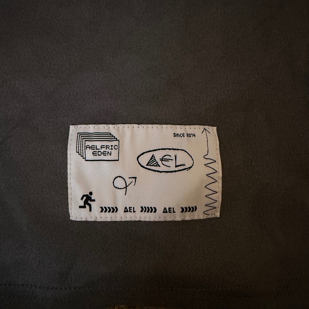 Men's Aelfric Eden Gray Oversized Crewneck Suede Sweatshirt Graphic Print SZ XL - Picture 8 of 10